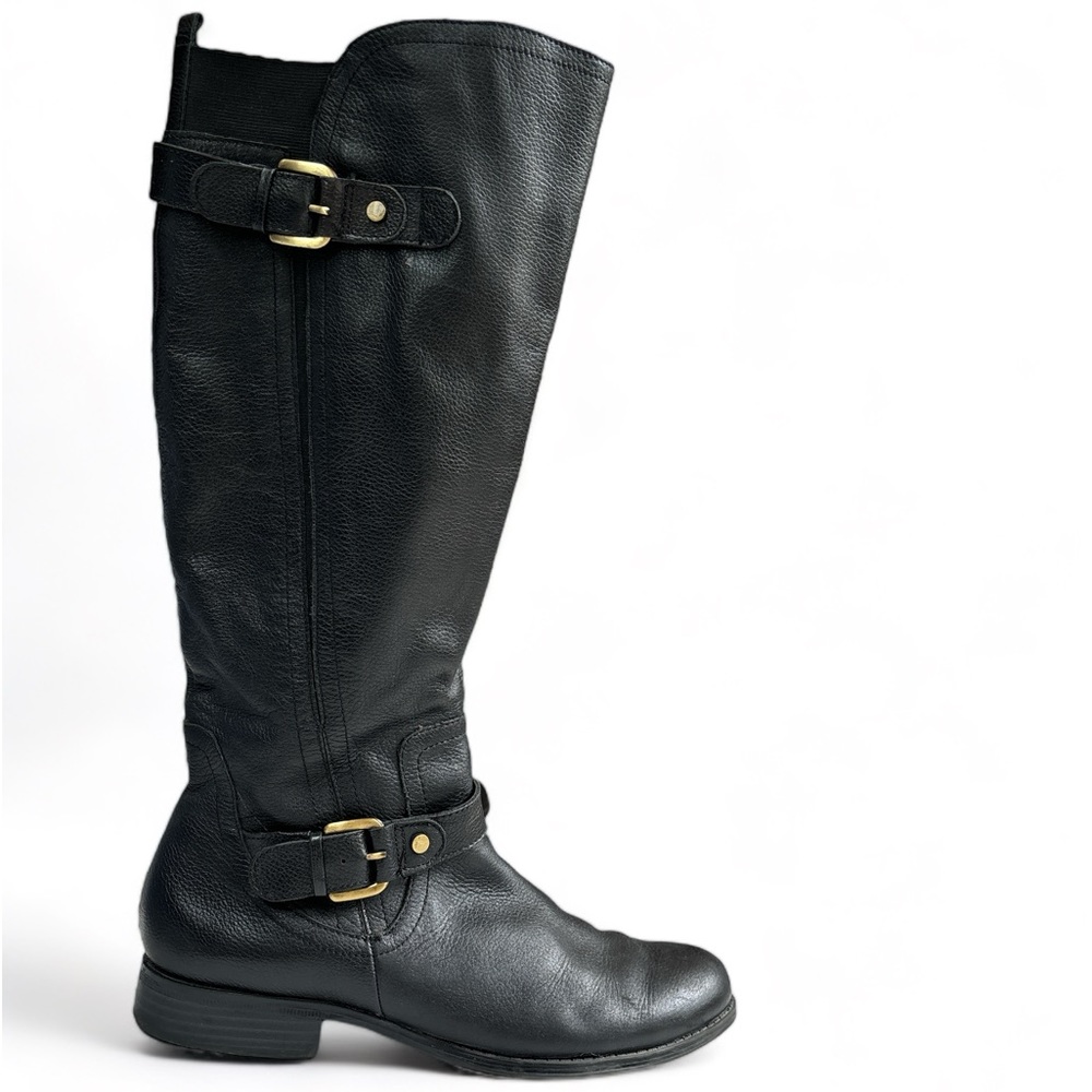 Naturalizer Black Leather High Riding Boots Size 10